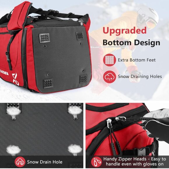 60L Waterproof Ski Boot & Helmet Backpack – Heavy-Duty, Multi-Compartment Gear B main image 6